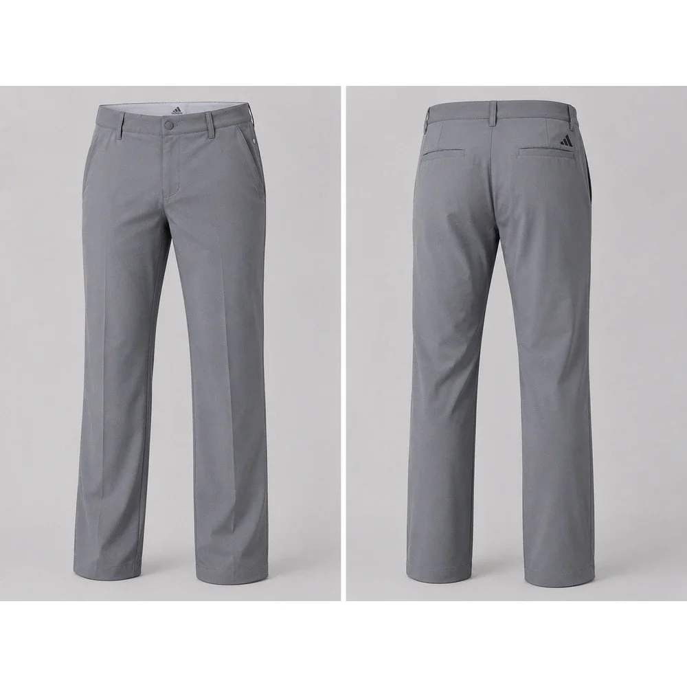 Adidas Pants Men 36X32 GRAY  Straight Golf Flat Front  Climacool PERFORMANCE